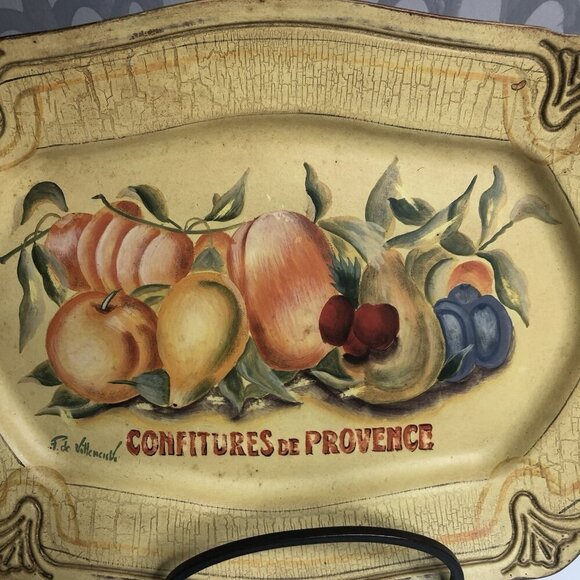 Tam San Designs Confitures de Provence Signed Hand painted Fruit Platter 14” - Picture 5 of 9